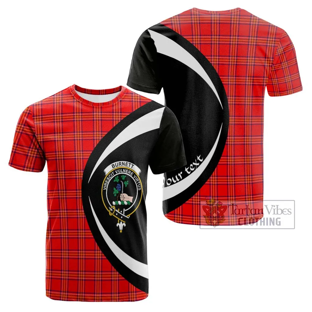 Burnett Modern Tartan Cotton T-shirt with Family Crest Circle Style
