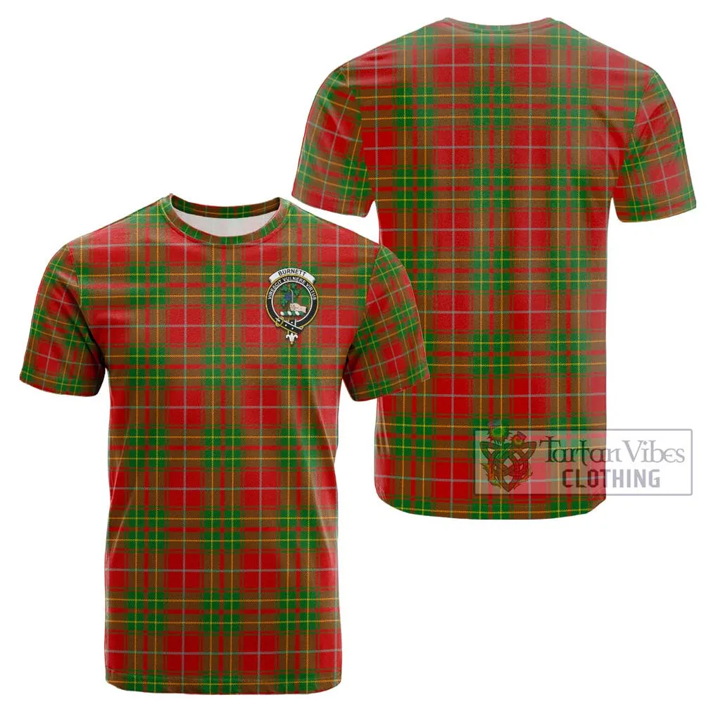 Burnett Tartan Cotton T-Shirt with Family Crest