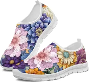 Coloranimal Flats for Women Slip On Shoes Comfortable Travel Shoes Casual Walking Shoes Low Cut Mesh Asports Sneakers