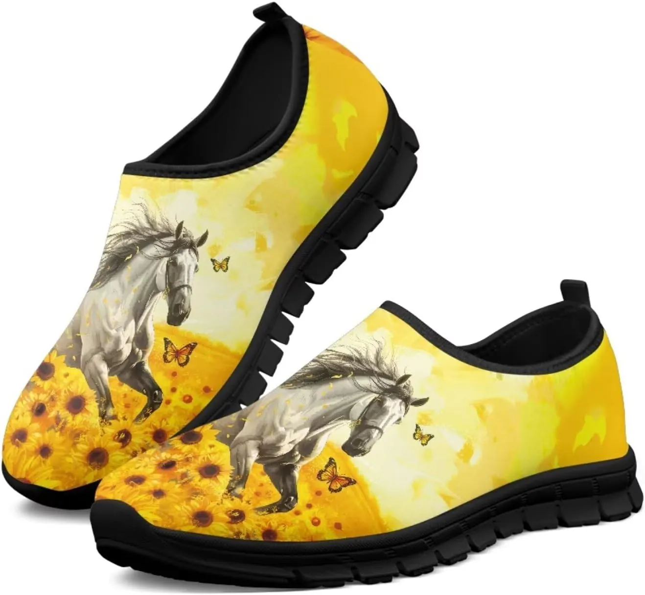 Cute Animals Sneakers for Women Low-Cut Casual Flats Breathable Mesh Loafers Shoes Slip on Athletic Shoes