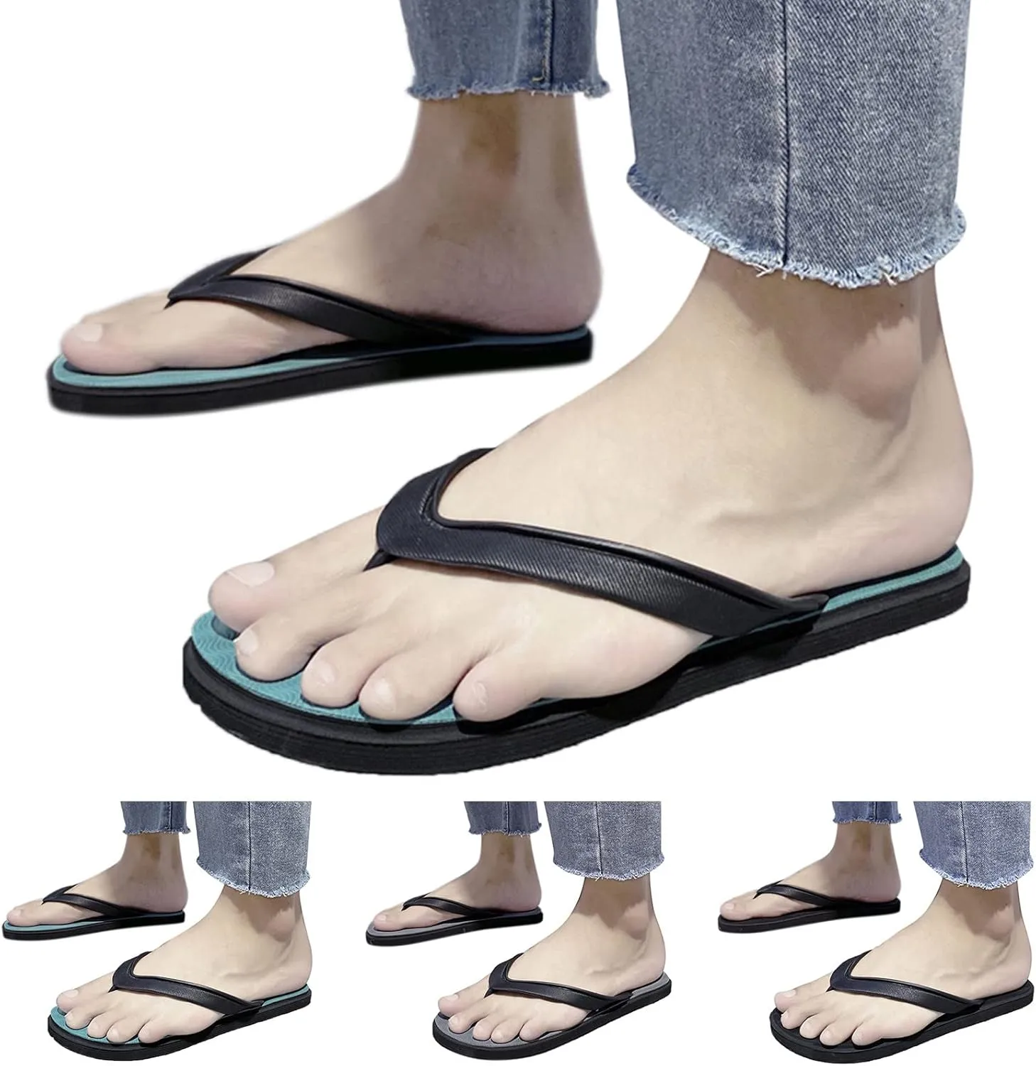 Flip Flops for Men Men's Non Slip Gym Pool Dorm Water Sandals Flip Flops Slide Sandals Men Mens Flip Flops