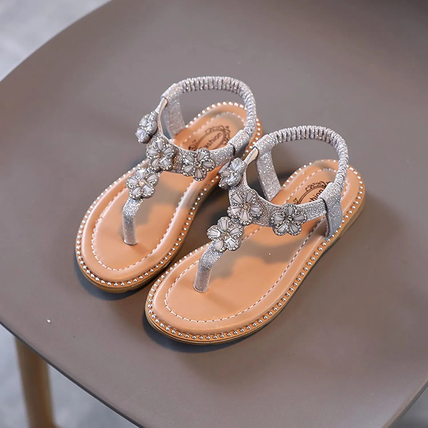 Girls' Thong Sandals Toddler Infant Kids Baby Girls Floral Crystal Bling Flip Flop Shoes Sandals 12Months