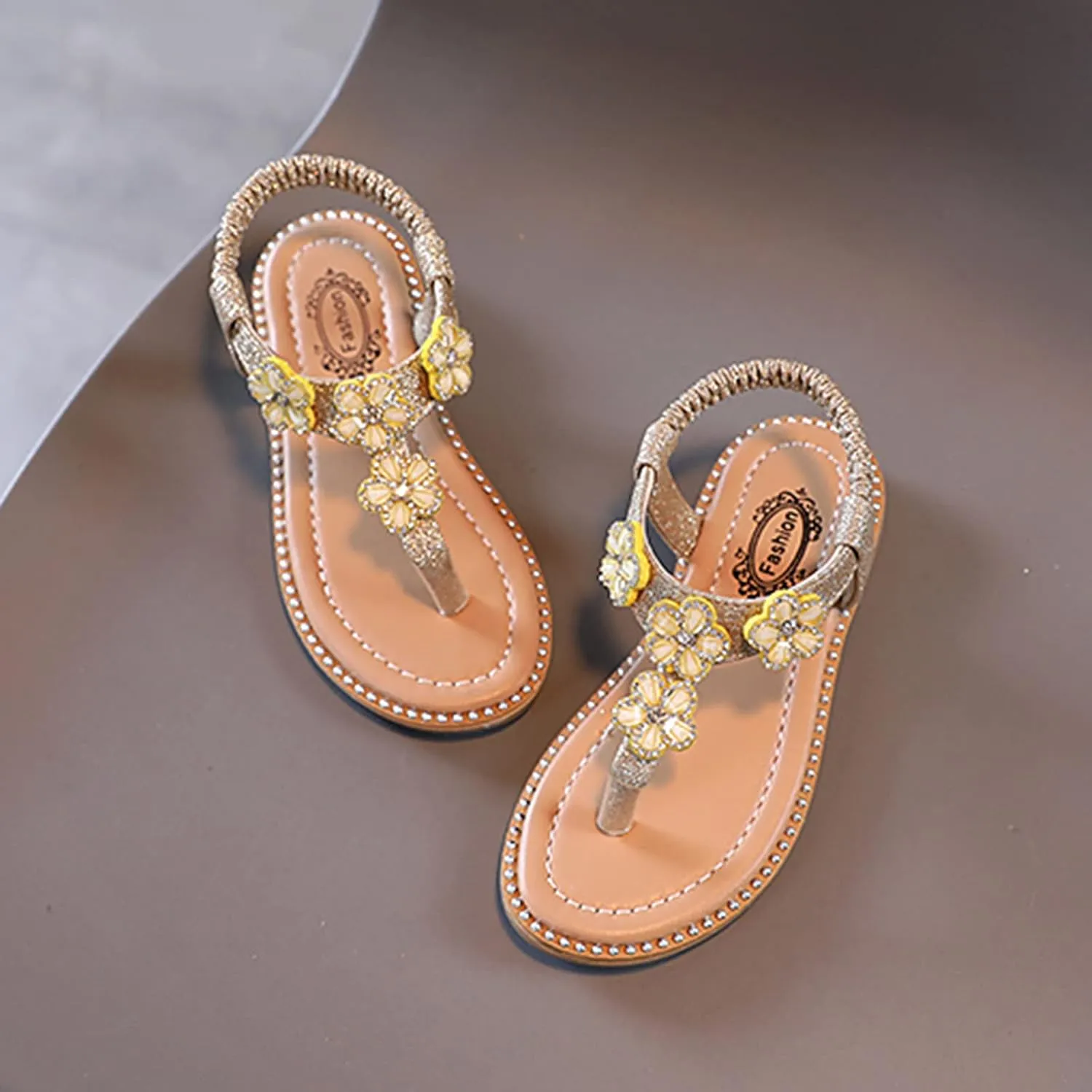 Girls' Thong Sandals Toddler Infant Kids Baby Girls Floral Crystal Bling Flip Flop Shoes Sandals 12Months