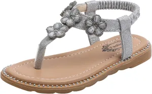 Girls' Thong Sandals Toddler Infant Kids Baby Girls Floral Crystal Bling Flip Flop Shoes Sandals 12Months