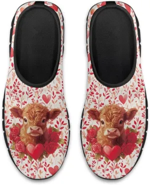 Heart Casual Sneakers for Women Show Loves Slip on Loafers with Arch Support Low Cut Shoes Valentine's