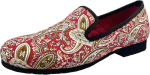 Justar Men's Designer Loafers Casual Leather Dress Shoes Evening Slip On Printed Smoking Slippers Driving Flats Blue Red