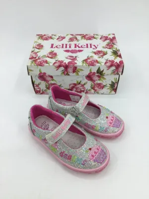 Lelli Kelly Child Size 9.5 Toddler Silver Sneakers