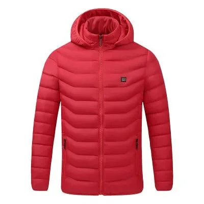 Men Winter Warm USB Smart Thermostat  Heated  Waterproof Hoodie Jacket