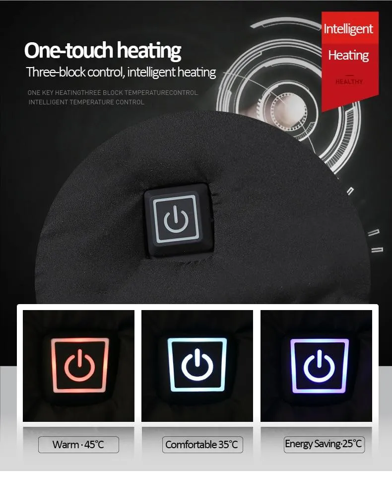 Men Winter Warm USB Smart Thermostat  Heated  Waterproof Hoodie Jacket