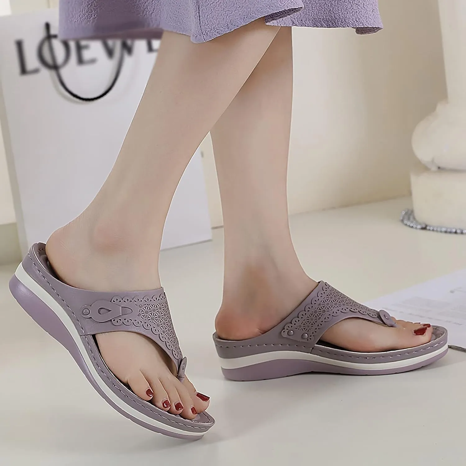 Slippers For Women Casual Flip Flops Beach Sandals Wedge Shoes Shoes Women Slide Sandals