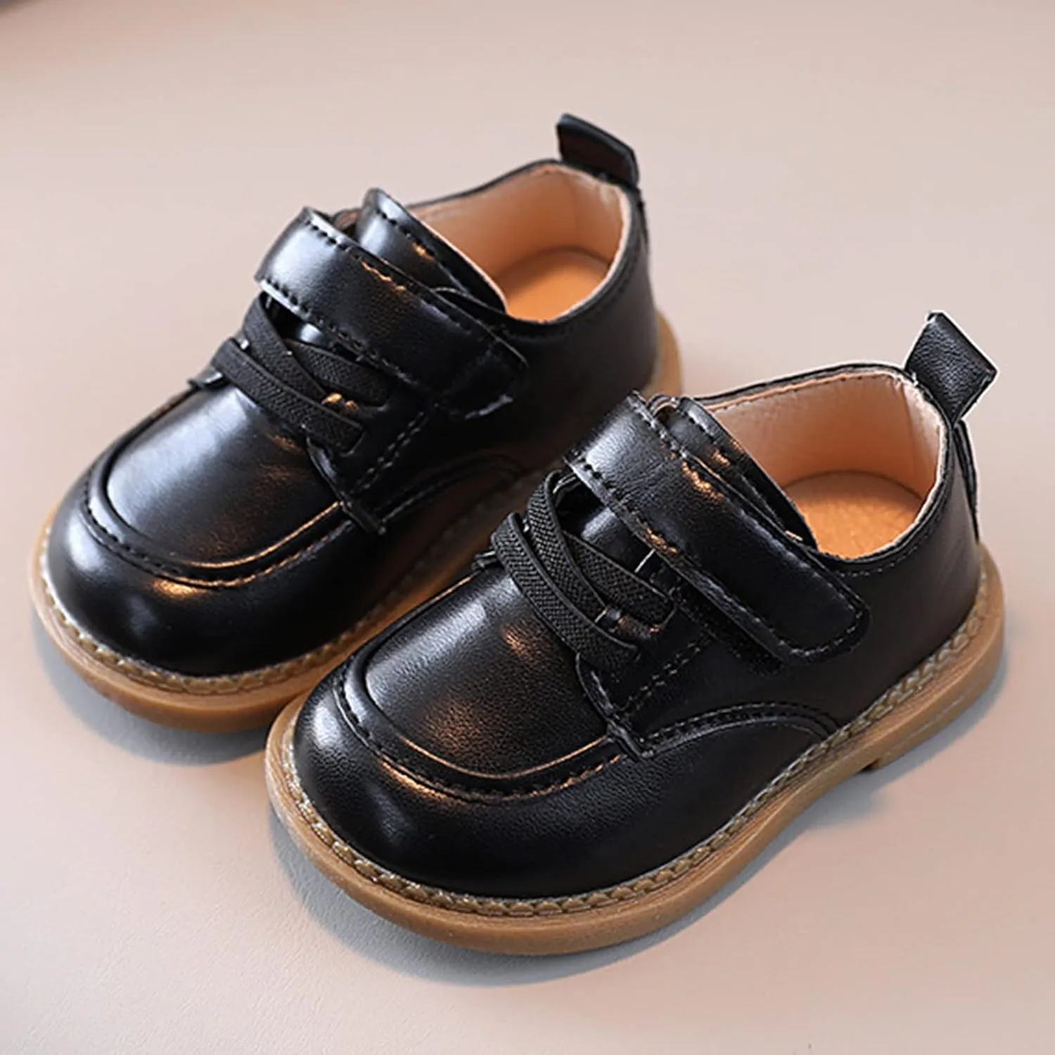 Summer Toddler Boys Casual Shoes Thick Sole Round Toe Buckle Fashion Walking Hook&Loop Style Shoes