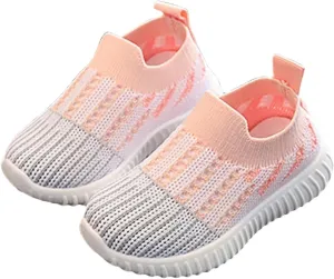 Toddler Barefoot Shoes Mesh Slip on Walking Shoes Non Slip Soft Sole Running Sneakers Kids Casual Comfortable Tennis Sneakers