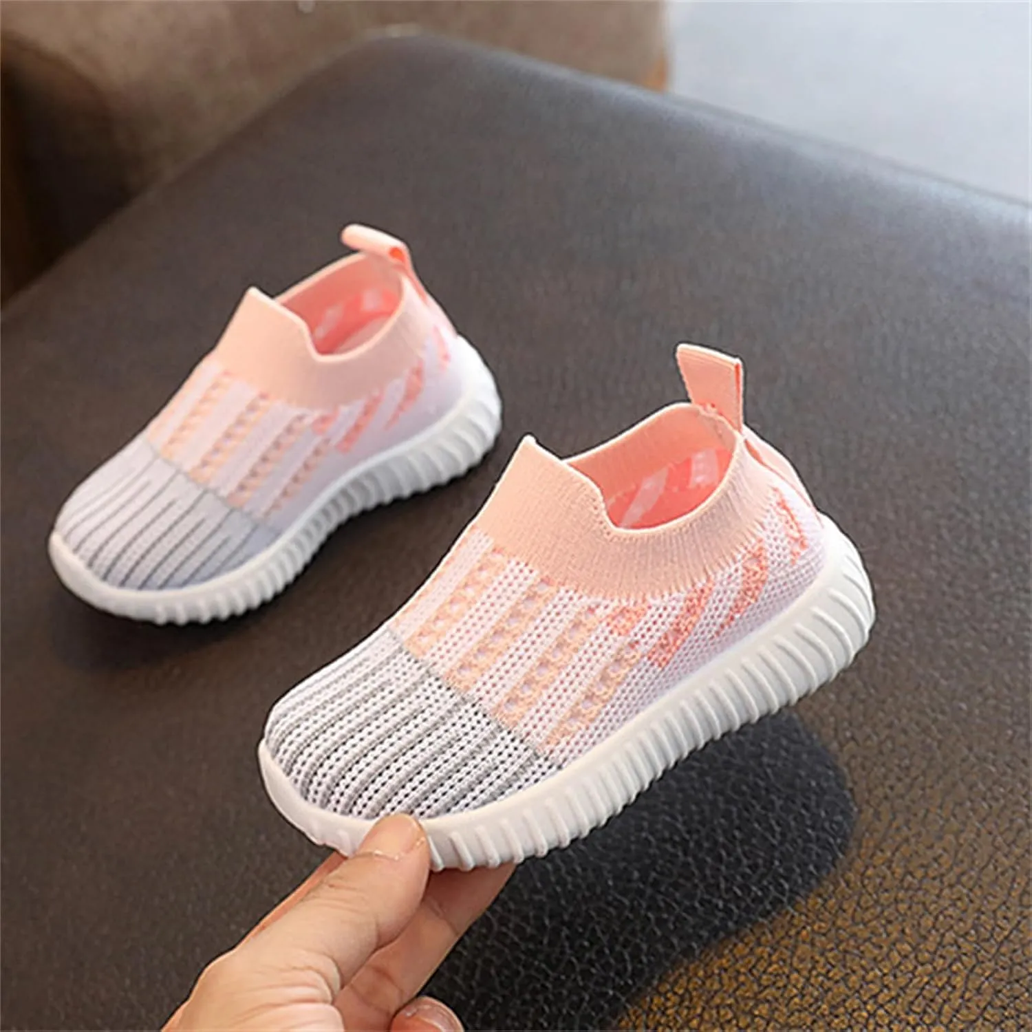 Toddler Barefoot Shoes Mesh Slip on Walking Shoes Non Slip Soft Sole Running Sneakers Kids Casual Comfortable Tennis Sneakers