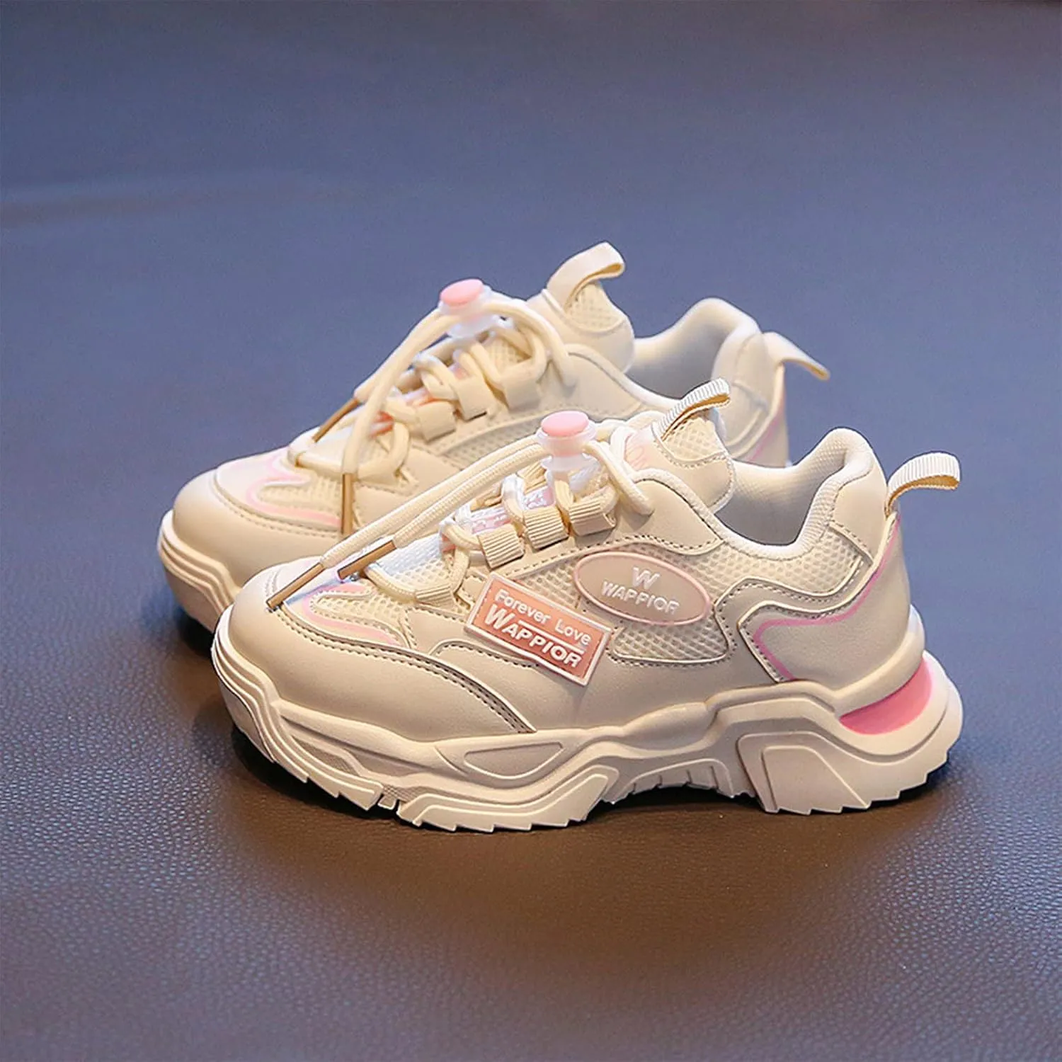 Toddler Kids Lightweight Comfortable Sneakers Boys Girls Fashion Thick Sole Non Slip Mesh Breathable School Shoes