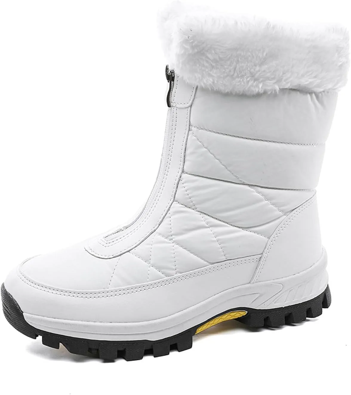 Womens Mid-Calf Snow Boots,Waterproof Warm Plush Lined Outdoor Snow Boots,Round Toe Mid Calf Outdoor Winter Snow Boot