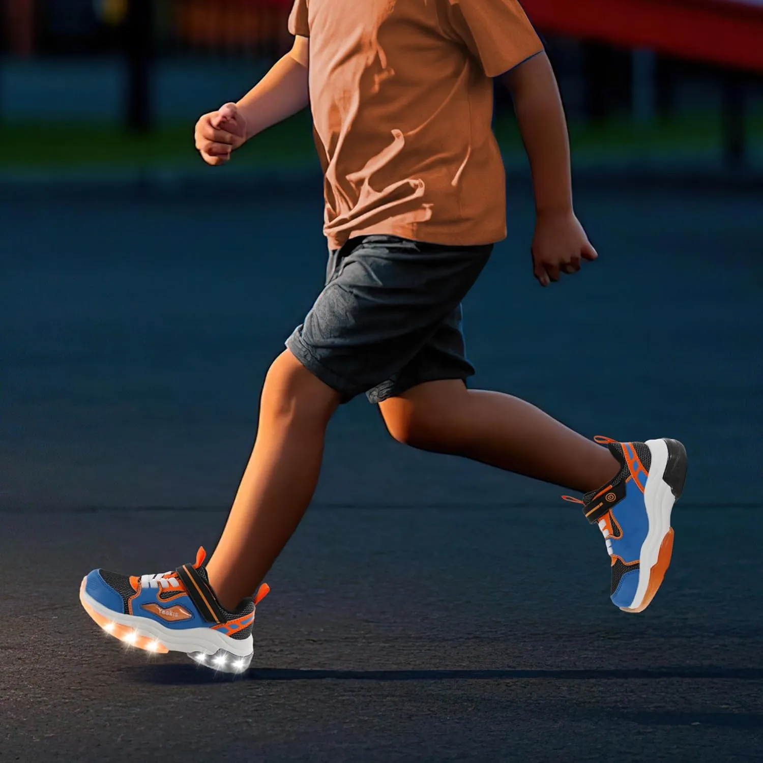YESKIS Kids Boys Girls Light Up Shoes Lightweight Mesh Breathable Led Flashing FutuVibe Running Sneakers for Little Kid and Big Kid
